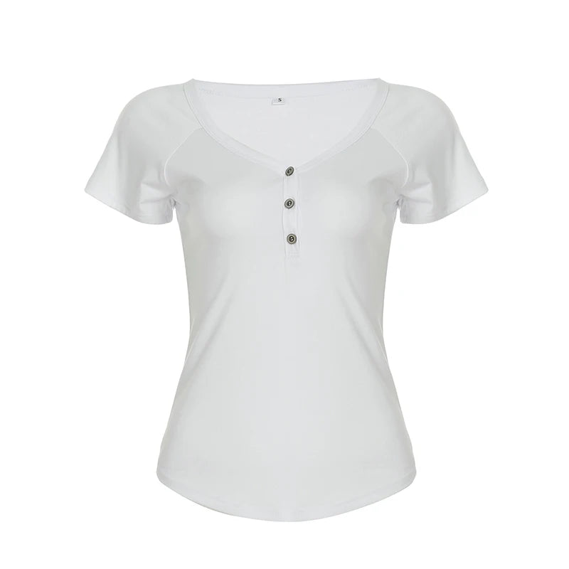 Korean Style Stripe Patchwork Women T-Shirts Short Sleeves Slim Fit Simple Causal Office Lady Clothing