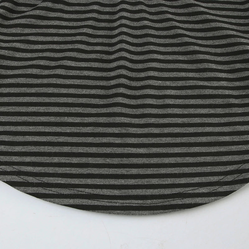 Korean Style Stripe Patchwork Women T-Shirts Short Sleeves Slim Fit Simple Causal Office Lady Clothing